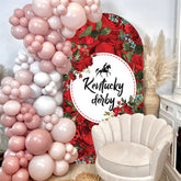 Aperturee - Red Rose Green Leaf Kentucky Derby Arch Backdrop